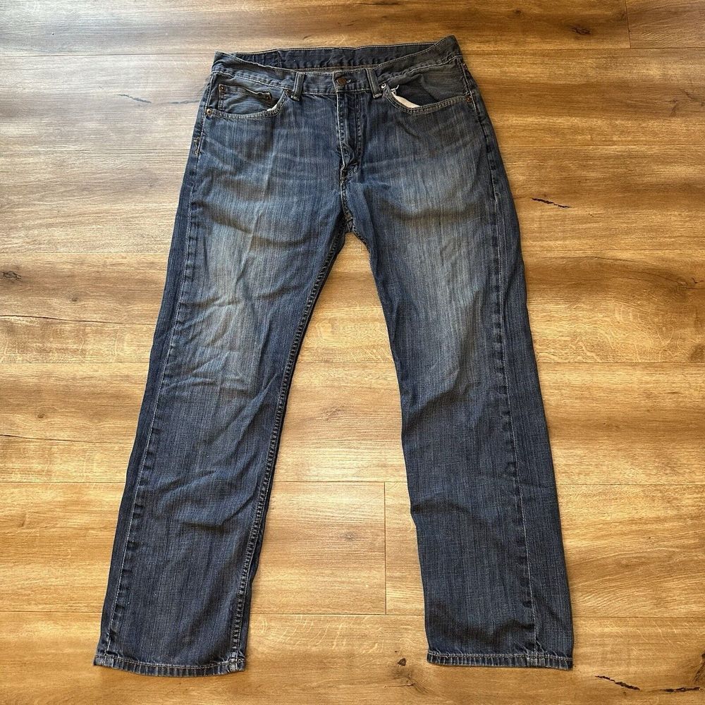 Levis 505 Jeans Mens 33X30 Blue Regular Fit Straight Leg Red‎ Tab Med Wash Denim